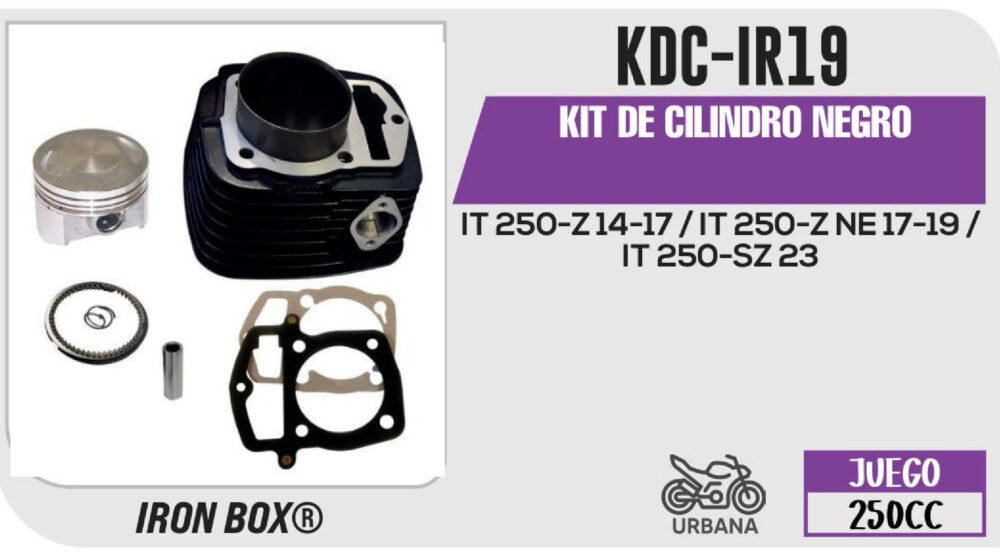 KIT DE CILINDRO NEGRO-(KDC) JUEGO: CILINDRO, PERNO, PISTON, ANILLOS, SEGURO, EMPAQUE