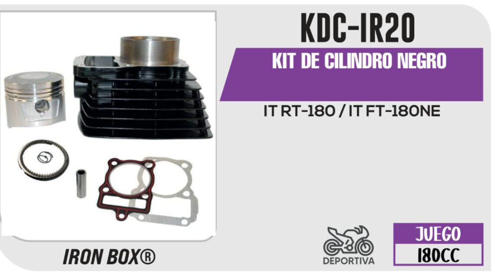 KIT DE CILINDRO NEGRO-(KDC) JUEGO: CILINDRO, PERNO, PISTON, ANILLOS, SEGURO, EMPAQUE