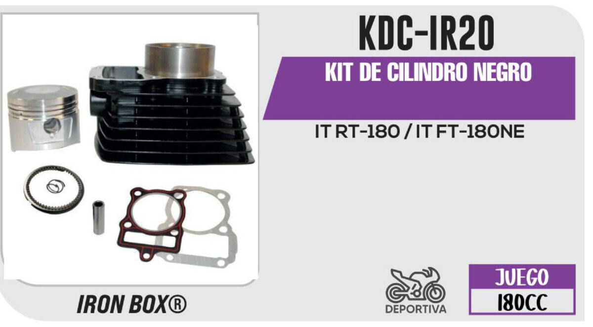 KIT DE CILINDRO NEGRO-(KDC) JUEGO: CILINDRO, PERNO, PISTON, ANILLOS, SEGURO, EMPAQUE