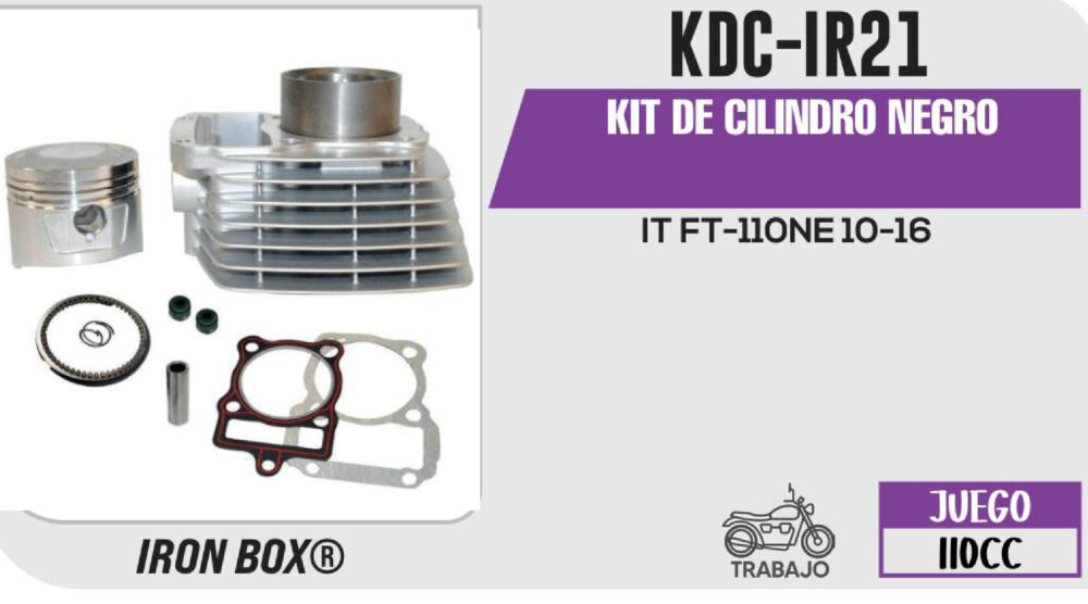 KIT DE CILINDRO NEGRO-(KDC) JUEGO: CILINDRO, PERNO, PISTON, ANILLOS, SEGURO, EMPAQUE