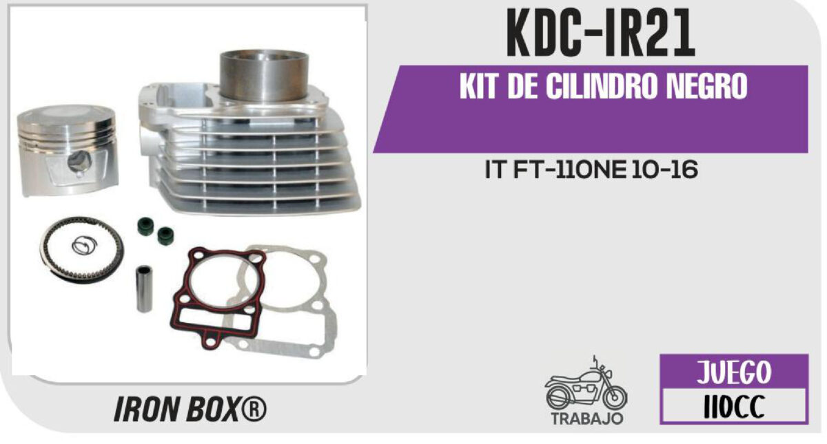 KIT DE CILINDRO NEGRO-(KDC) JUEGO: CILINDRO, PERNO, PISTON, ANILLOS, SEGURO, EMPAQUE