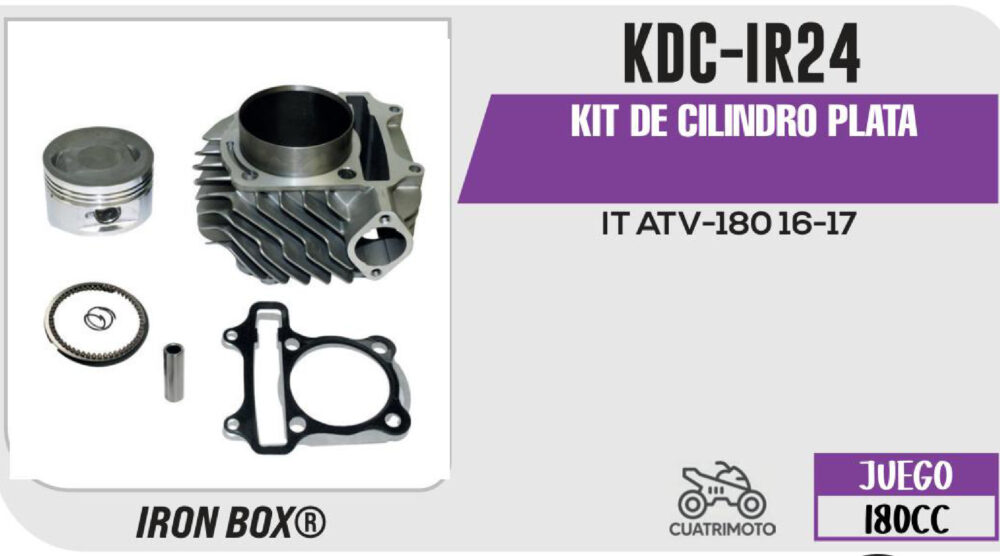 KIT DE CILINDRO PLATA-(KDC) JUEGO: CILINDRO, PERNO, PISTON, ANILLOS, SEGURO, EMPAQUE