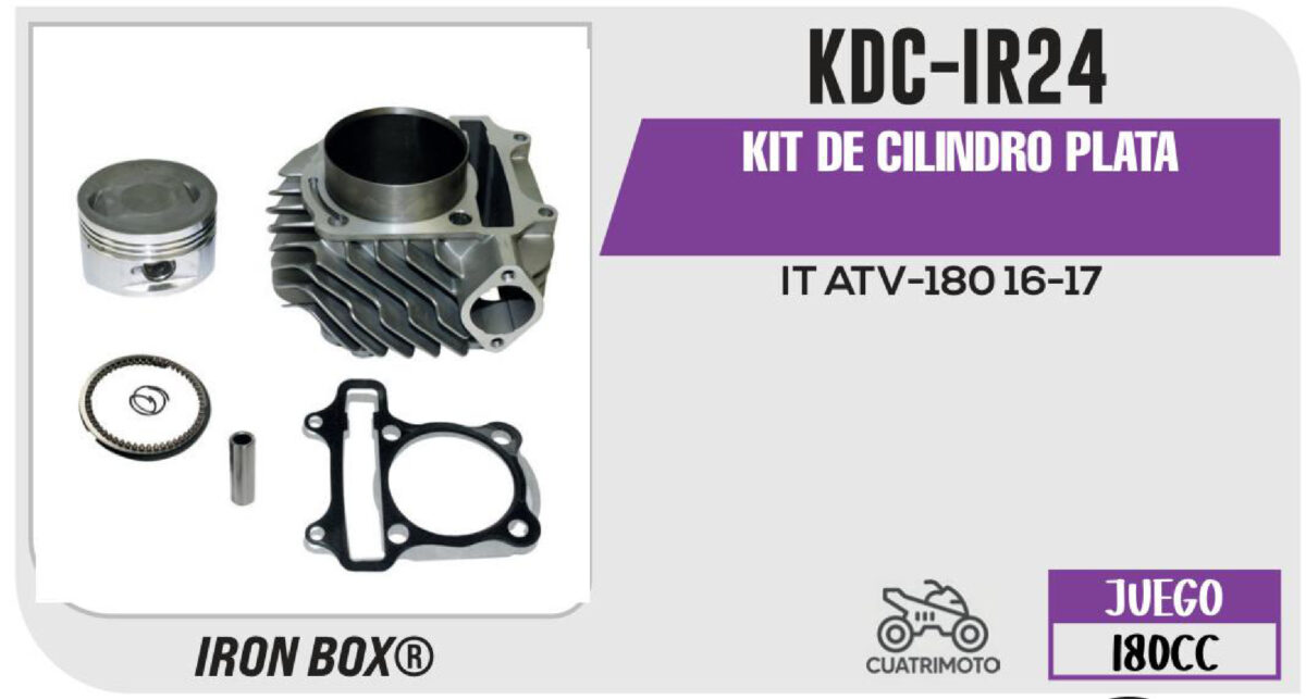 KIT DE CILINDRO PLATA-(KDC) JUEGO: CILINDRO, PERNO, PISTON, ANILLOS, SEGURO, EMPAQUE