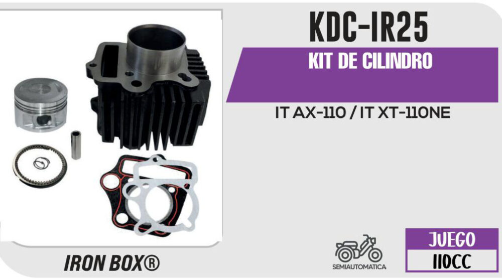 KIT DE CILINDRO NEGRO-(KDC) JUEGO: CILINDRO, PERNO, PISTON, ANILLOS, SEGURO, EMPAQUE