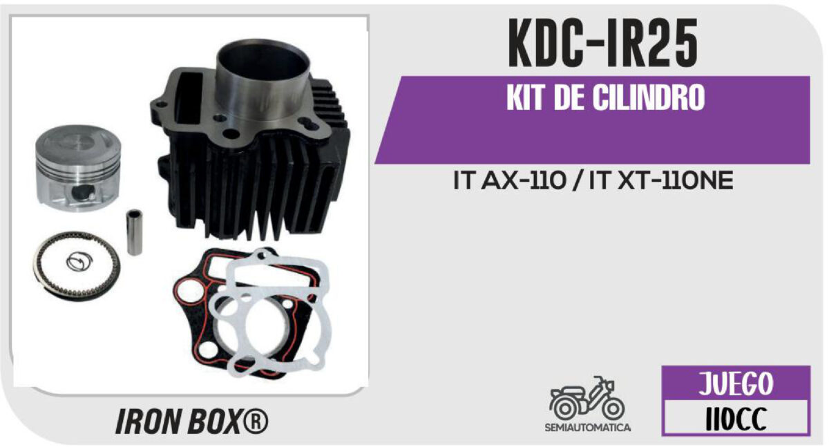 KIT DE CILINDRO NEGRO-(KDC) JUEGO: CILINDRO, PERNO, PISTON, ANILLOS, SEGURO, EMPAQUE