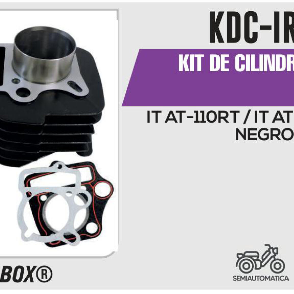 KIT DE CILINDRO NEGRO-(KDC) JUEGO: CILINDRO, PERNO, PISTON, ANILLOS, SEGURO, EMPAQUE