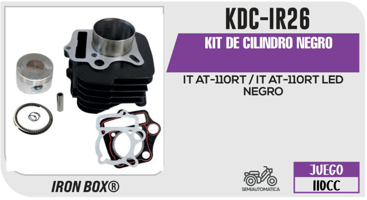 KIT DE CILINDRO NEGRO-(KDC) JUEGO: CILINDRO, PERNO, PISTON, ANILLOS, SEGURO, EMPAQUE