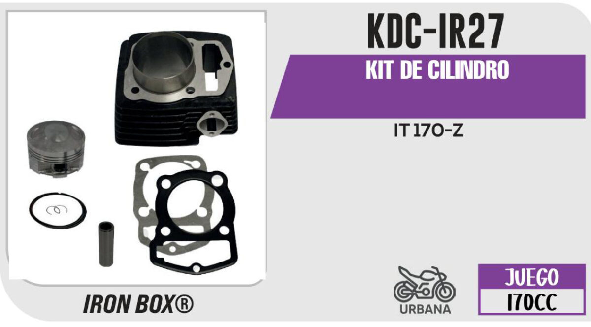 KIT DE CILINDRO NEGRO-(KDC) JUEGO: CILINDRO, PERNO, PISTON, ANILLOS, SEGURO, EMPAQUE