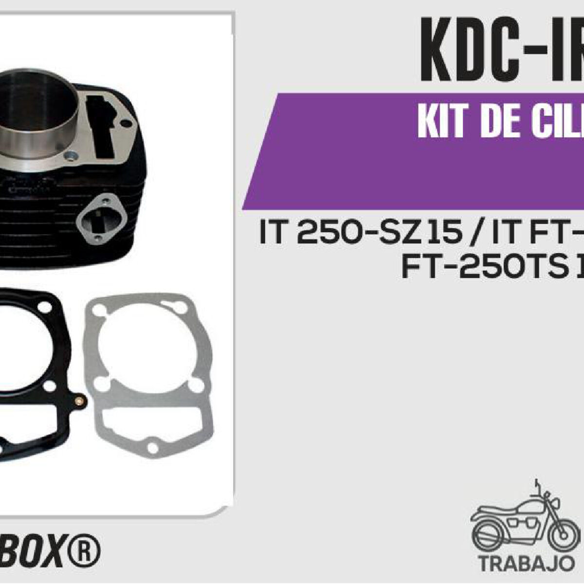 KIT DE CILINDRO NEGRO-(KDC) JUEGO: CILINDRO, PERNO, PISTON, ANILLOS, SEGURO, EMPAQUE