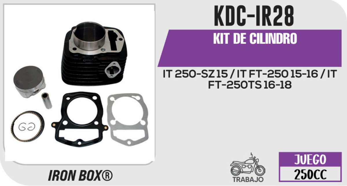 KIT DE CILINDRO NEGRO-(KDC) JUEGO: CILINDRO, PERNO, PISTON, ANILLOS, SEGURO, EMPAQUE