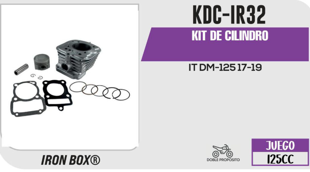 KIT DE CILINDRO PLATA-(KDC) JUEGO: CILINDRO, PERNO, PISTON, ANILLOS, SEGURO, EMPAQUE