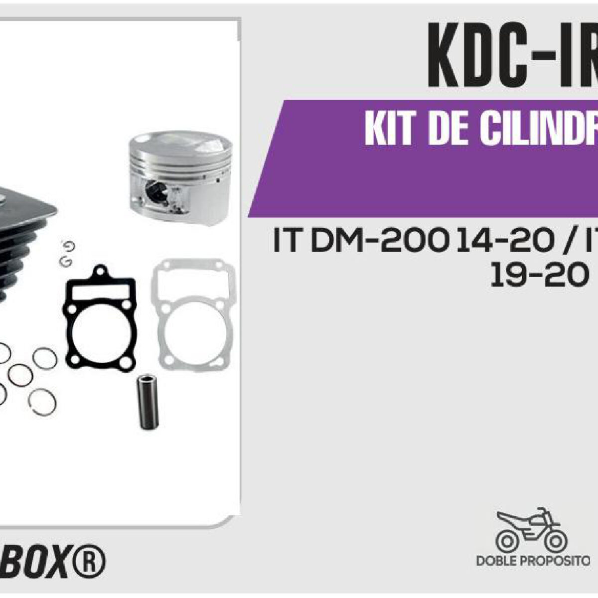 KIT DE CILINDRO NEGRO-(KDC) JUEGO: CILINDRO, PERNO, PISTON, ANILLOS, SEGURO, EMPAQUE