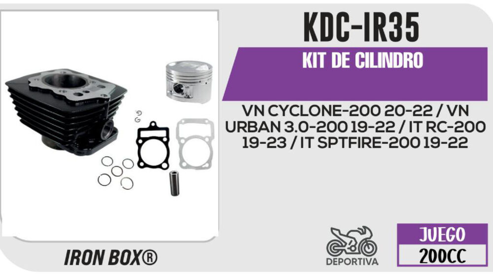 KIT DE CILINDRO-(KDC) JUEGO: CILINDRO, PERNO, PISTON, ANILLOS, SEGURO, EMPAQUE
