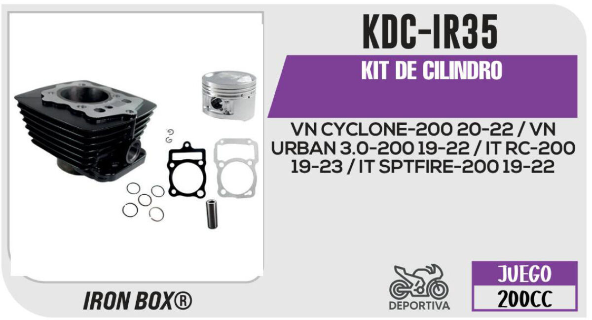 KIT DE CILINDRO-(KDC) JUEGO: CILINDRO, PERNO, PISTON, ANILLOS, SEGURO, EMPAQUE