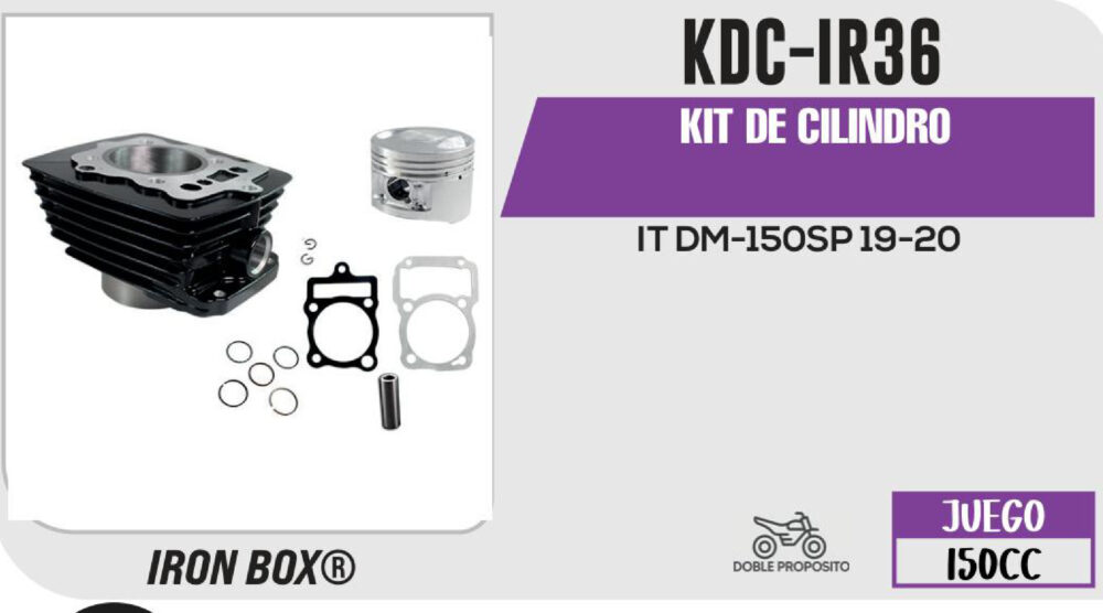 KIT DE CILINDRO-(KDC) JUEGO: CILINDRO, PERNO, PISTON, ANILLOS, SEGURO, EMPAQUE