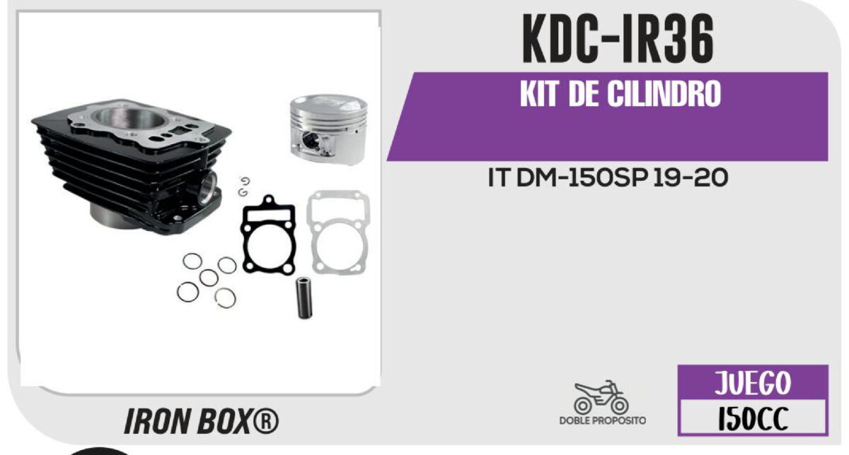 KIT DE CILINDRO-(KDC) JUEGO: CILINDRO, PERNO, PISTON, ANILLOS, SEGURO, EMPAQUE