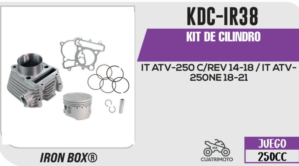 KIT DE CILINDRO-(KDC) JUEGO: CILINDRO, PERNO, PISTON, ANILLOS, SEGURO, EMPAQUE