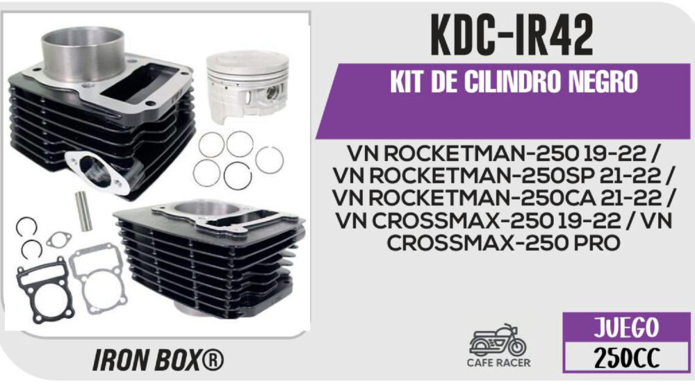 KIT DE CILINDRO NEGRO-(KDC) JUEGO: CILINDRO, PERNO, PISTON, ANILLOS, SEGURO, EMPAQUE