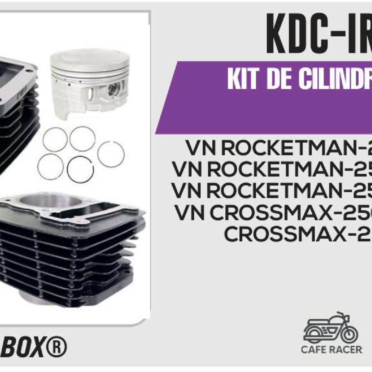 KIT DE CILINDRO NEGRO-(KDC) JUEGO: CILINDRO, PERNO, PISTON, ANILLOS, SEGURO, EMPAQUE