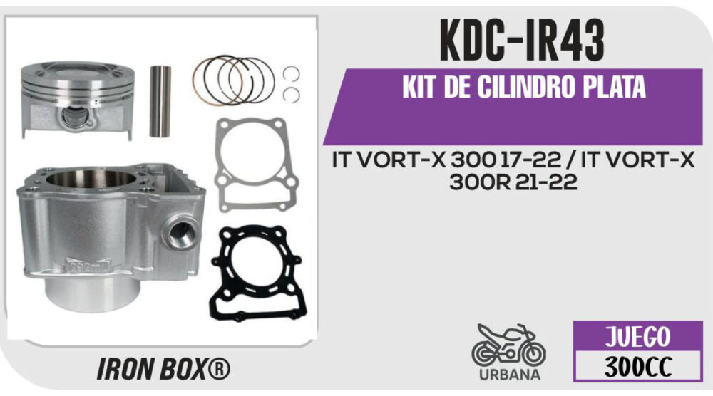 KIT DE CILINDRO PLATA-(KDC) JUEGO: CILINDRO, PERNO, PISTON, ANILLOS, SEGURO, EMPAQUE