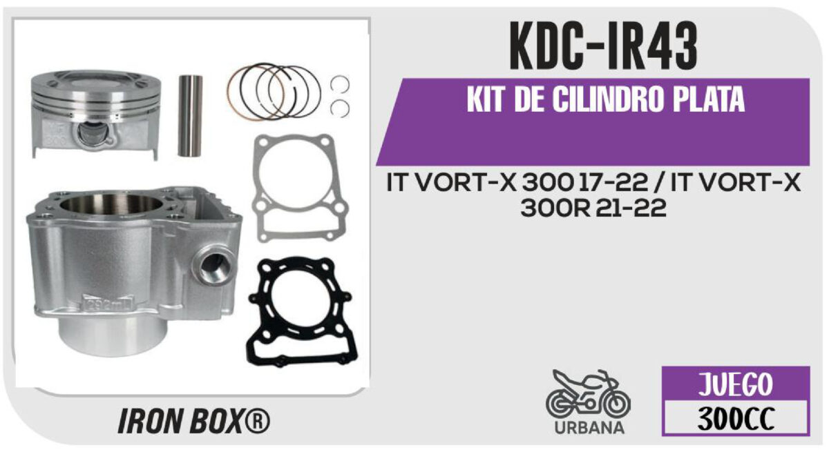 KIT DE CILINDRO PLATA-(KDC) JUEGO: CILINDRO, PERNO, PISTON, ANILLOS, SEGURO, EMPAQUE