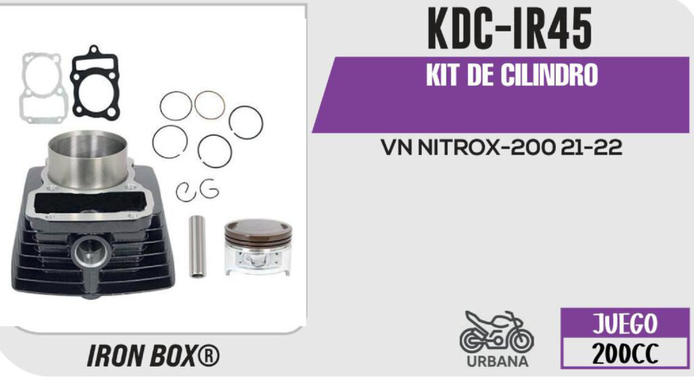 KIT DE CILINDRO -(KDC) JUEGO: CILINDRO, PERNO, PISTON, ANILLOS, SEGURO, EMPAQUE