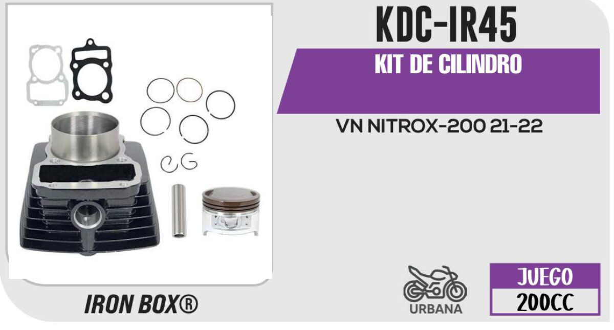 KIT DE CILINDRO -(KDC) JUEGO: CILINDRO, PERNO, PISTON, ANILLOS, SEGURO, EMPAQUE