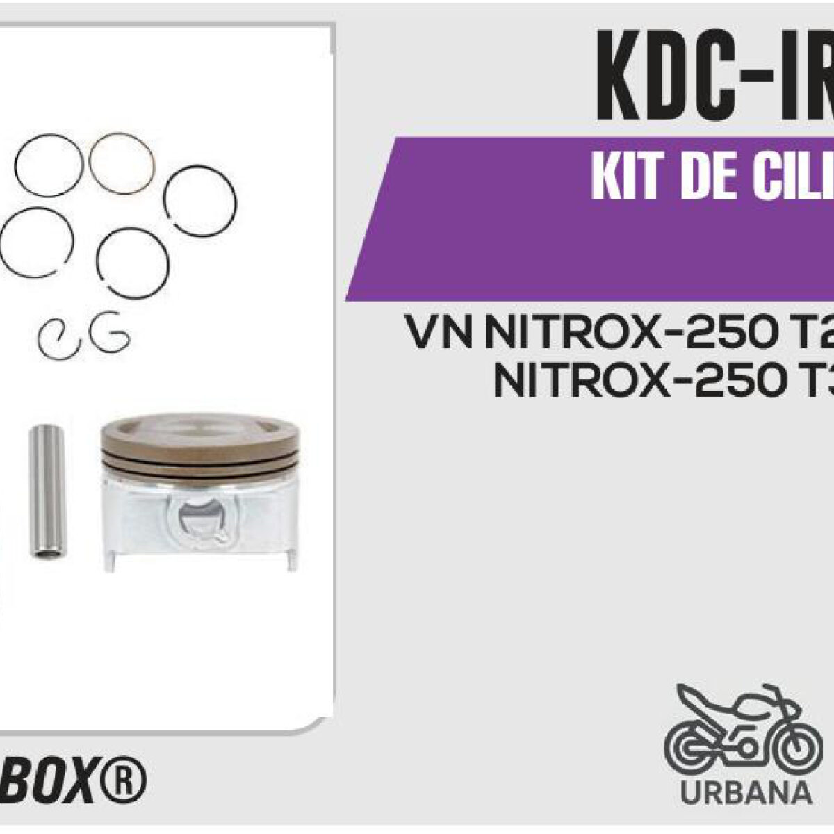 KIT DE CILINDRO -(KDC) JUEGO: CILINDRO, PERNO, PISTON, ANILLOS, SEGURO, EMPAQUE