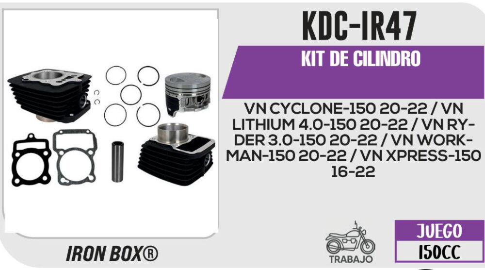 KIT DE CILINDRO-(KDC) JUEGO: CILINDRO, PERNO, PISTON, ANILLOS, SEGURO, EMPAQUE