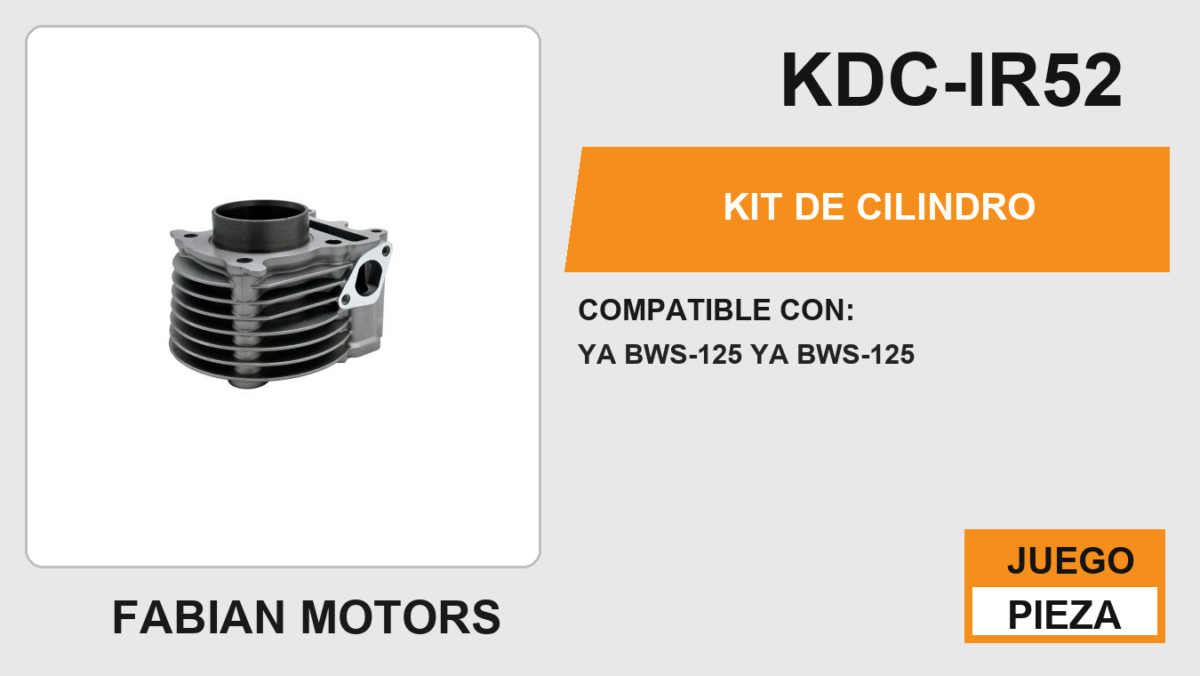 KIT DE CILINDRO PLATA-(KDC) JUEGO: CILINDRO, PERNO, PISTON, ANILLOS, SEGURO, EMPAQUE