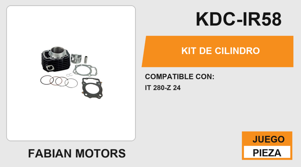 KIT DE CILINDRO JUEGO: CILINDRO, PERNO, PISTON, ANILLOS, SEGURO, EMPAQUE