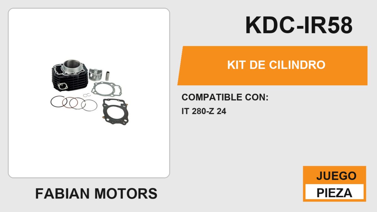 KIT DE CILINDRO JUEGO: CILINDRO, PERNO, PISTON, ANILLOS, SEGURO, EMPAQUE