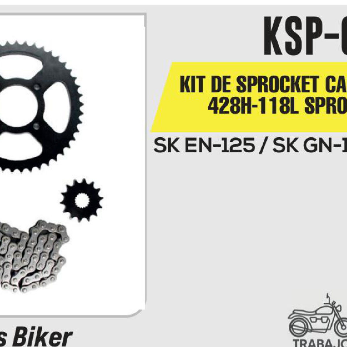 KIT DE SPROCKET CADENA REFORZADA 428H-118L SPROCKET 45T/14T