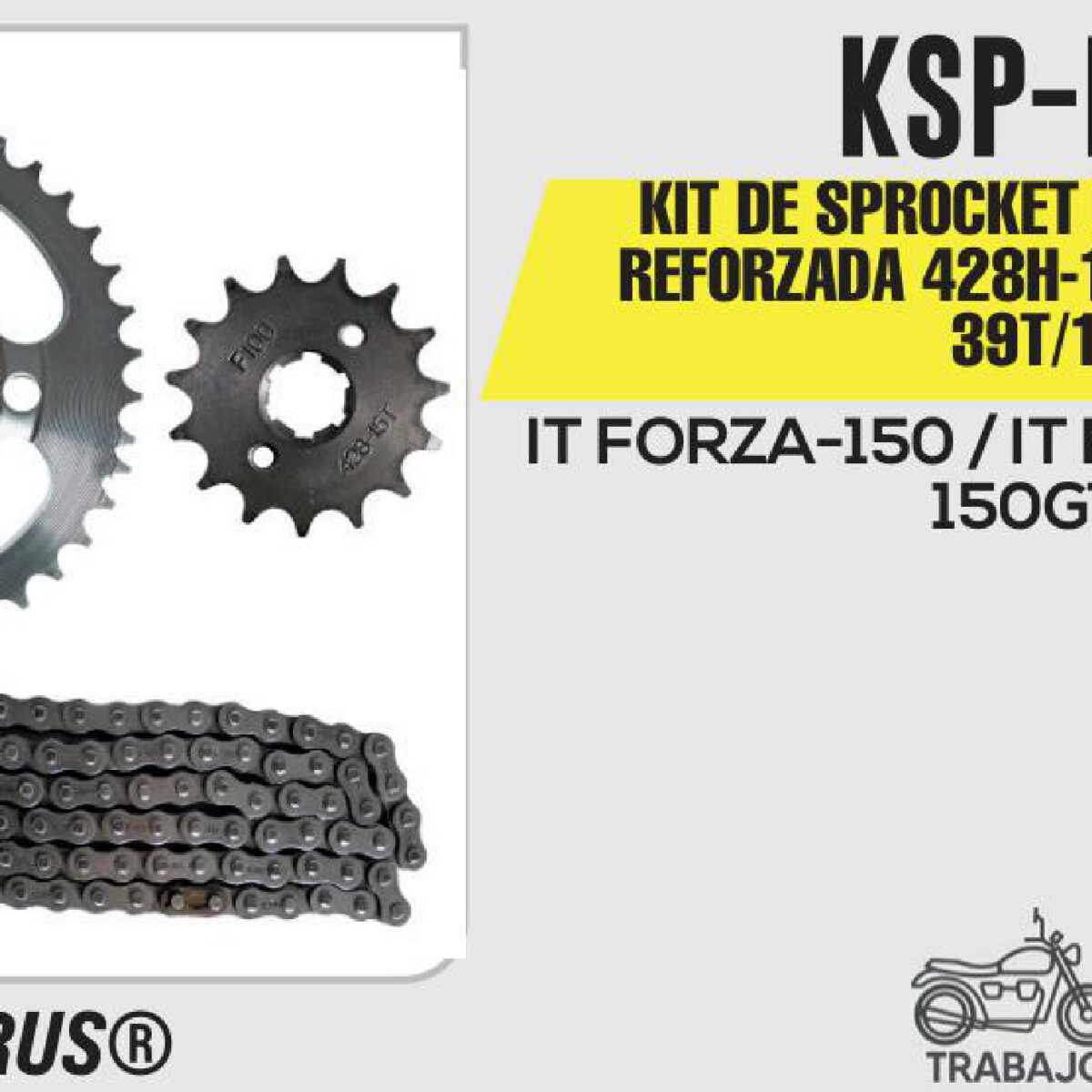 KIT DE SPROCKET CADENA REFORZADA 428H-126L 39T/15T