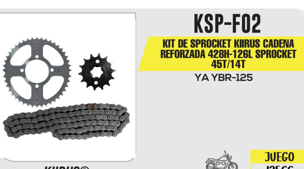 KIT DE SPROCKET CADENA REFORZADA 428H-126L 45T/14T