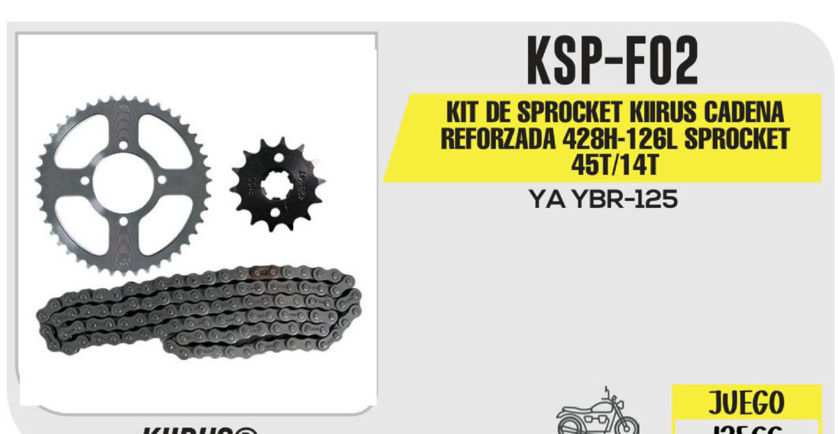 KIT DE SPROCKET CADENA REFORZADA 428H-126L 45T/14T