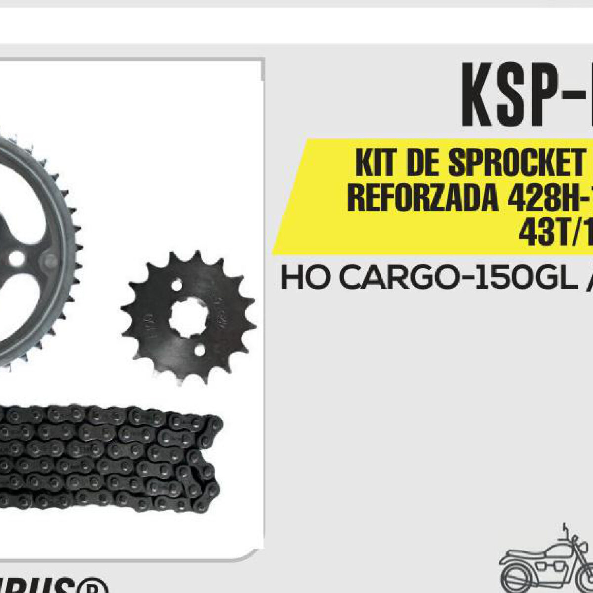 KIT DE SPROCKET CADENA REFORZADA 428H-120L 43T/16T