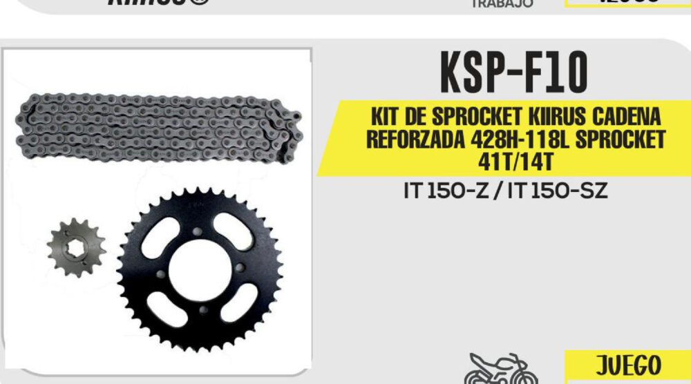 KIT DE SPROCKET CADENA REFORZADA 428H-118L SPROCKET 41T/14T