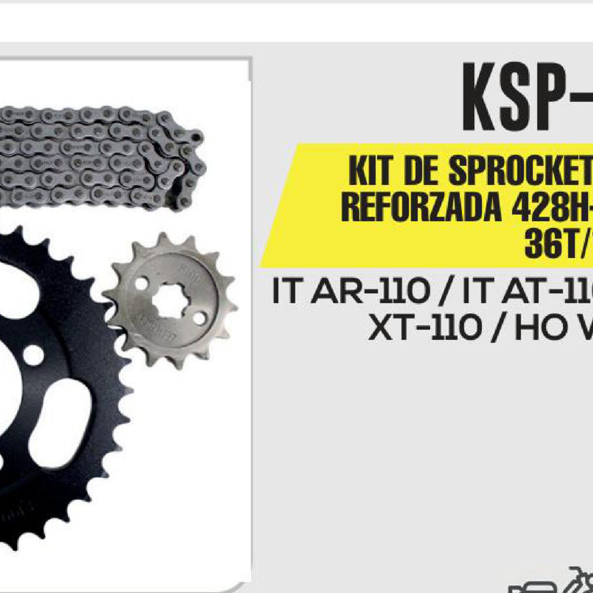 KIT DE SPROCKET CADENA REFORZADA 428H-104L SPROCKET 36T/14T