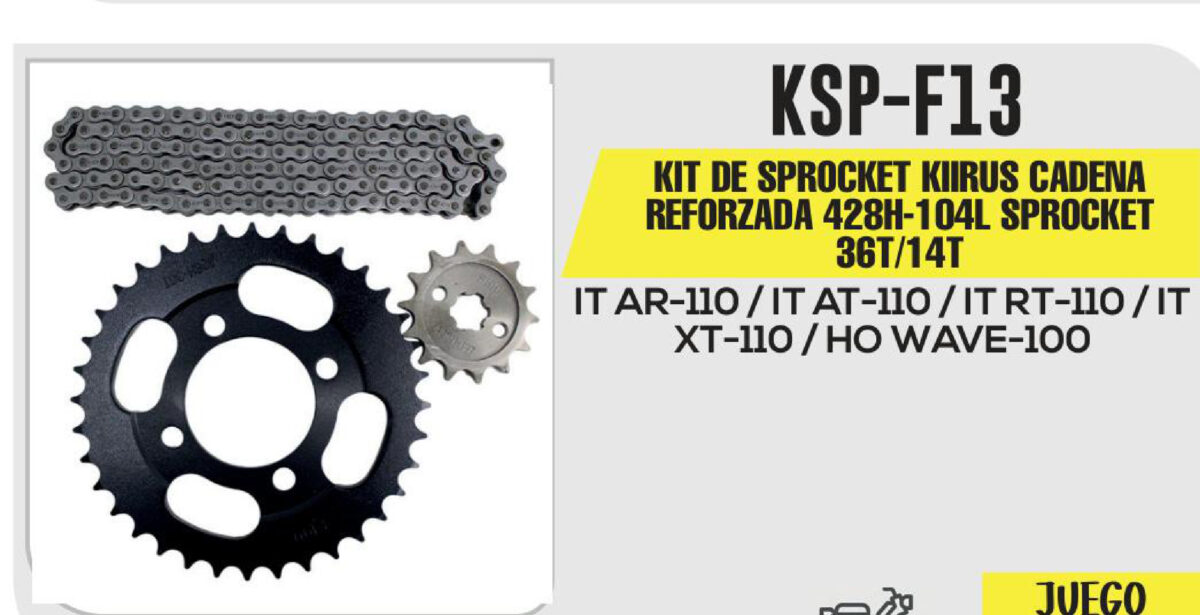 KIT DE SPROCKET CADENA REFORZADA 428H-104L SPROCKET 36T/14T
