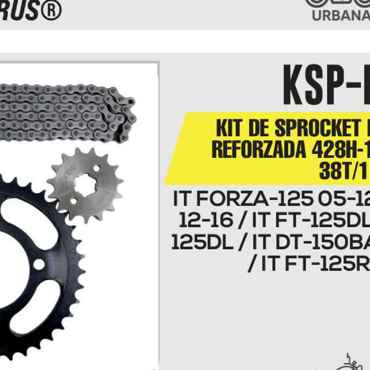 KIT DE SPROCKET CADENA REFORZADA 428H-102L SPROCKET 38T/15T
