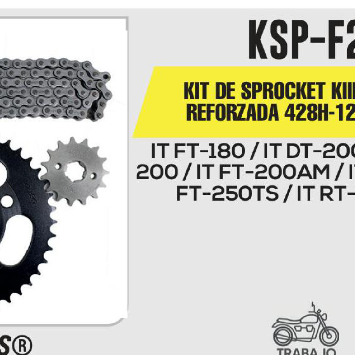 KIT DE SPROCKET CADENA REFORZADA 428H-124L SPROCKET 42T/15T