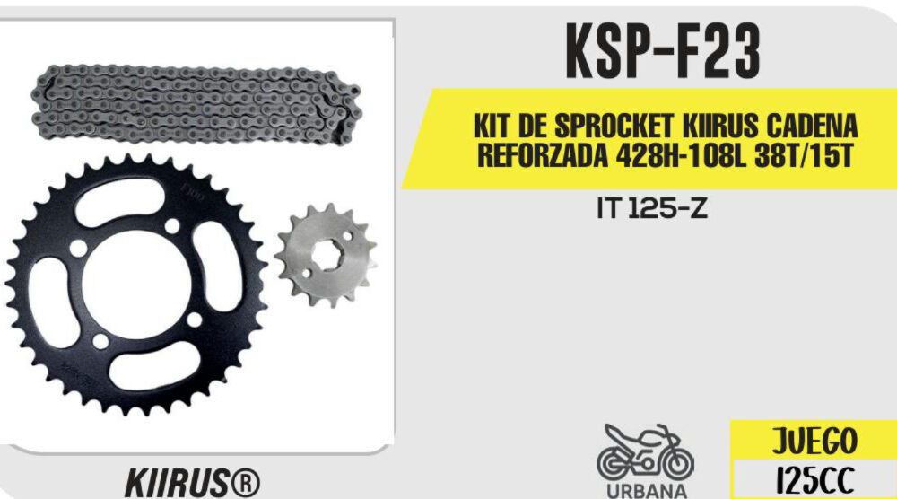 KIT DE SPROCKET CADENA REFORZADA 428H-108L SPROCKET 38T/15T
