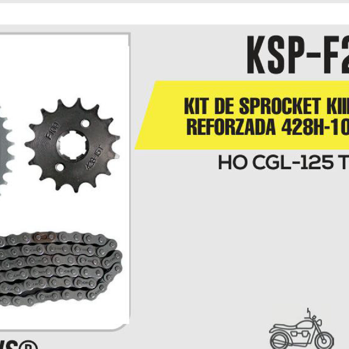 KIT DE SPROCKET CADENA REFORZADA 428H-108L 38T/15T