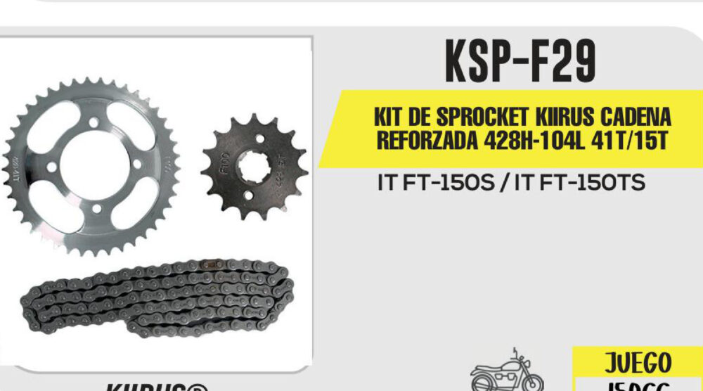 KIT DE SPROCKET CADENA REFORZADA 428H-104L 41T/15T
