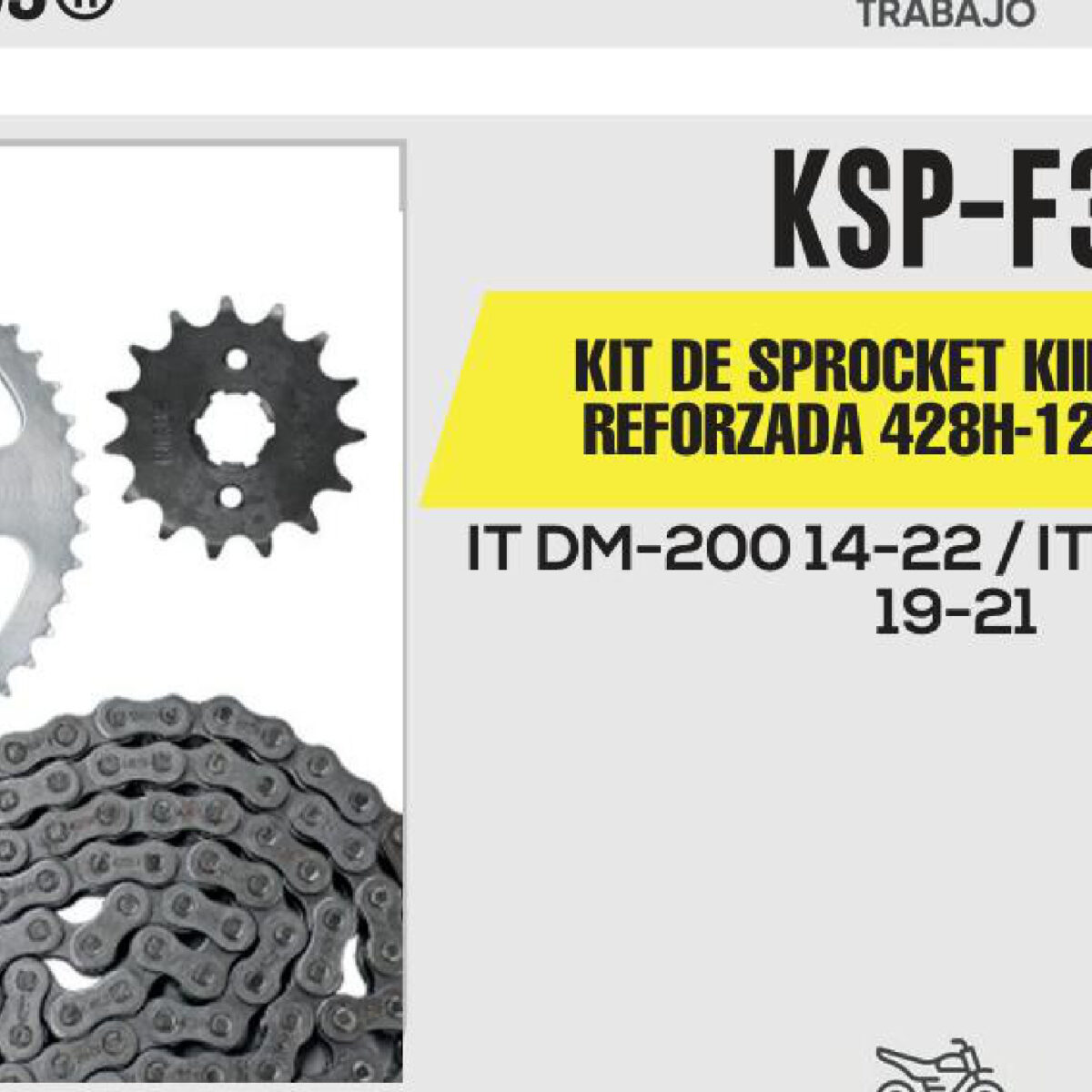 KIT DE SPROCKET CADENA REFORZADA 428H-128L SPROCKET 46T/15T