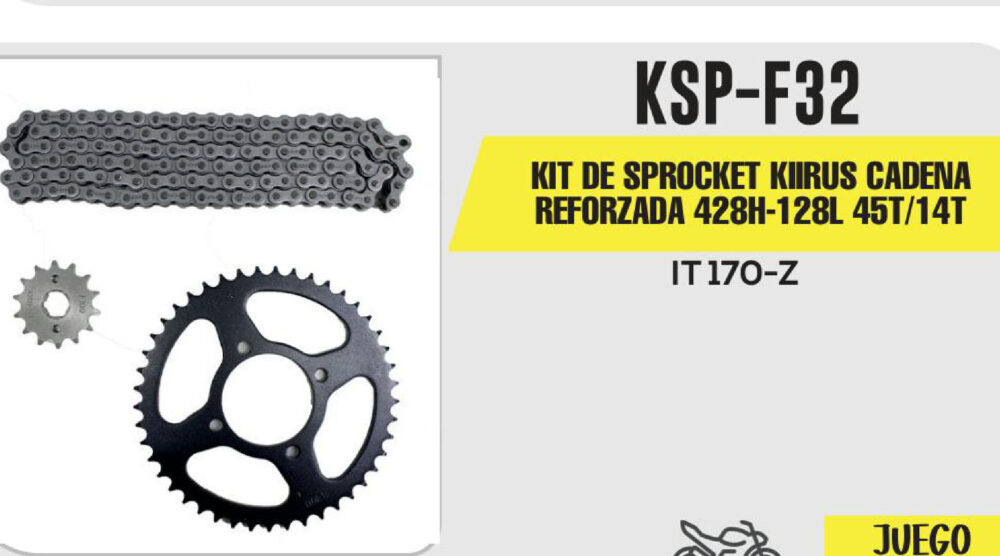 KIT DE SPROCKET CADENA REFORZADA 428H-128L SPROCKET 45T/14T