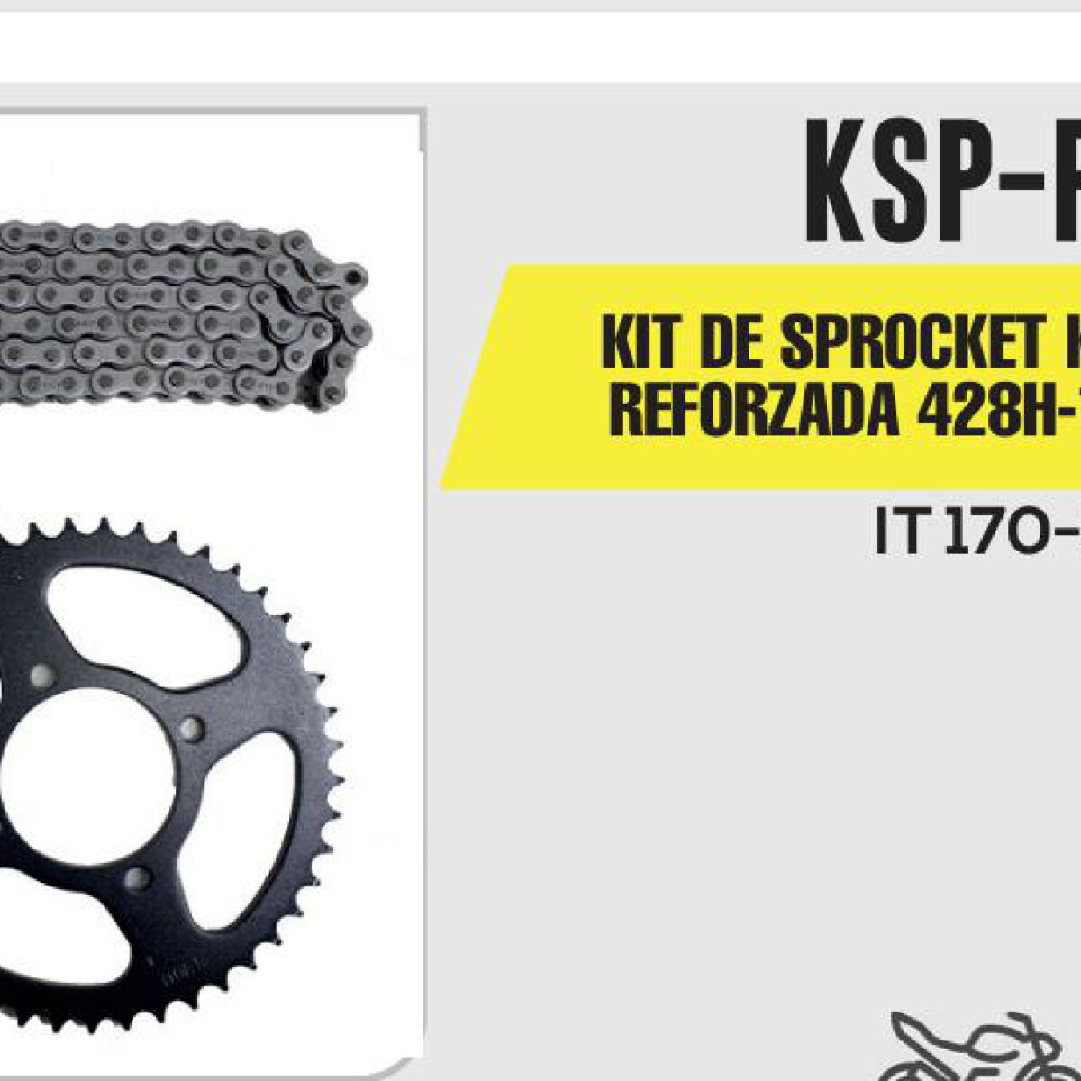 KIT DE SPROCKET CADENA REFORZADA 428H-128L SPROCKET 45T/14T