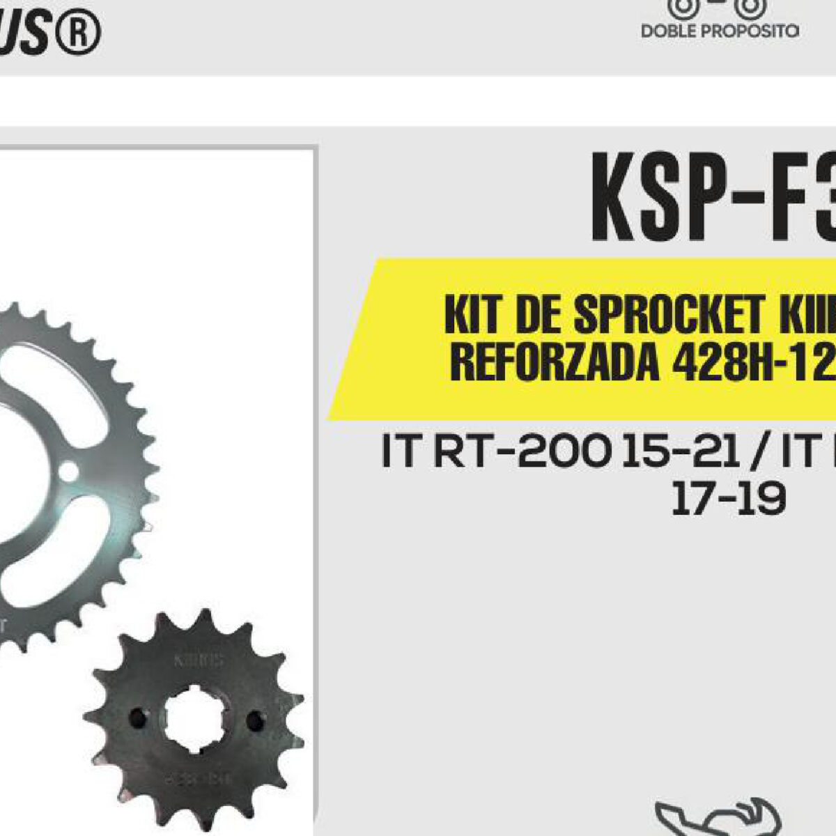 KIT DE SPROCKET CADENA REFORZADA 428H-126L SPROCKET 38T/15T