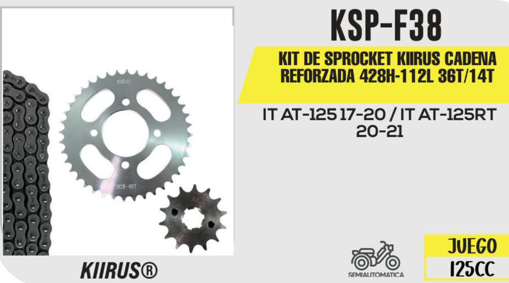 KIT DE SPROCKET CADENA REFORZADA 428H-112L 36T/14T
